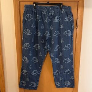 Woolrich Women’s Camping Tent Campfire Print Pull On Pants Blue Size XXL